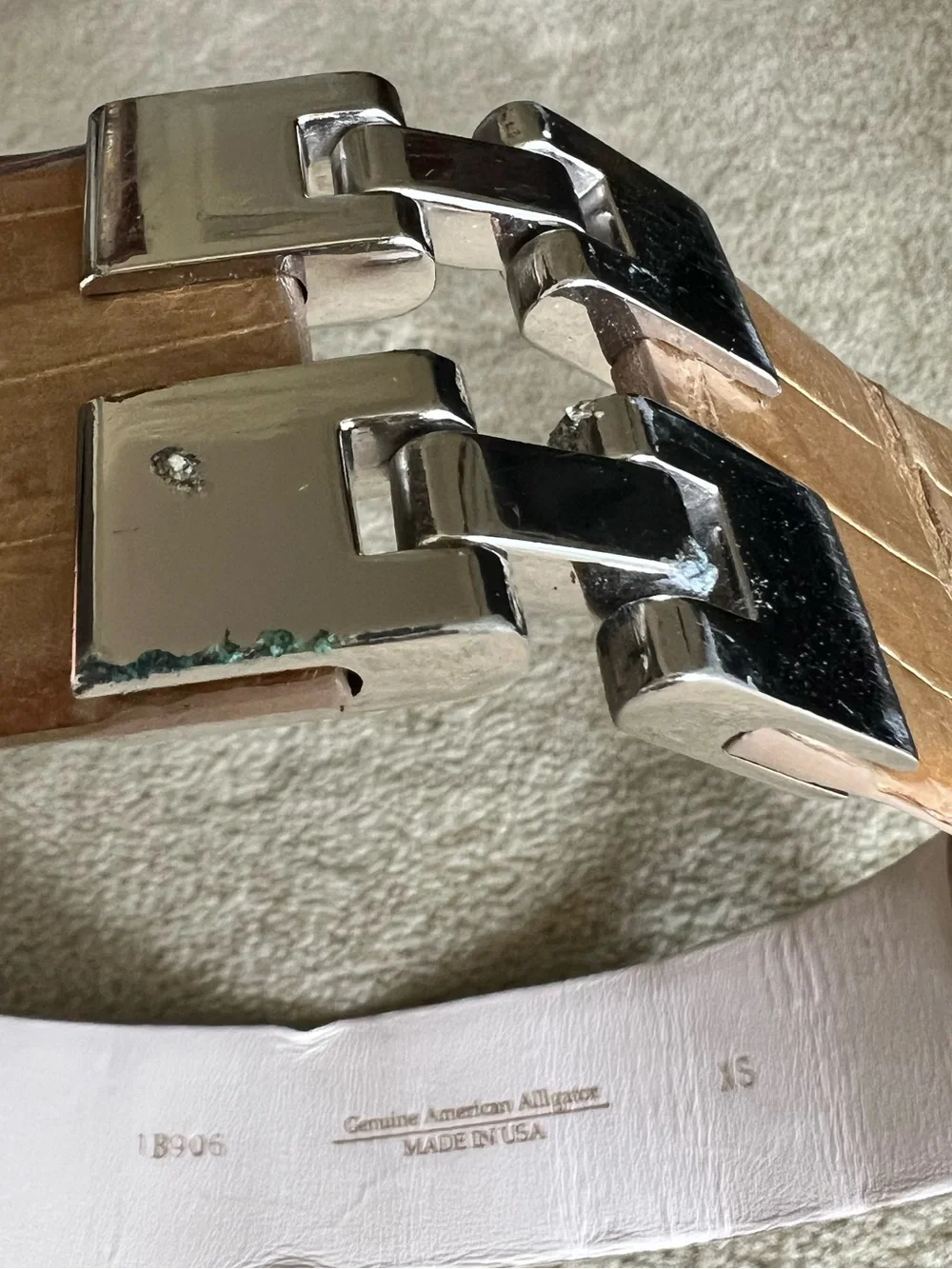 Genuine Alligator Waist Belt by Oscar de la Renta Size XS